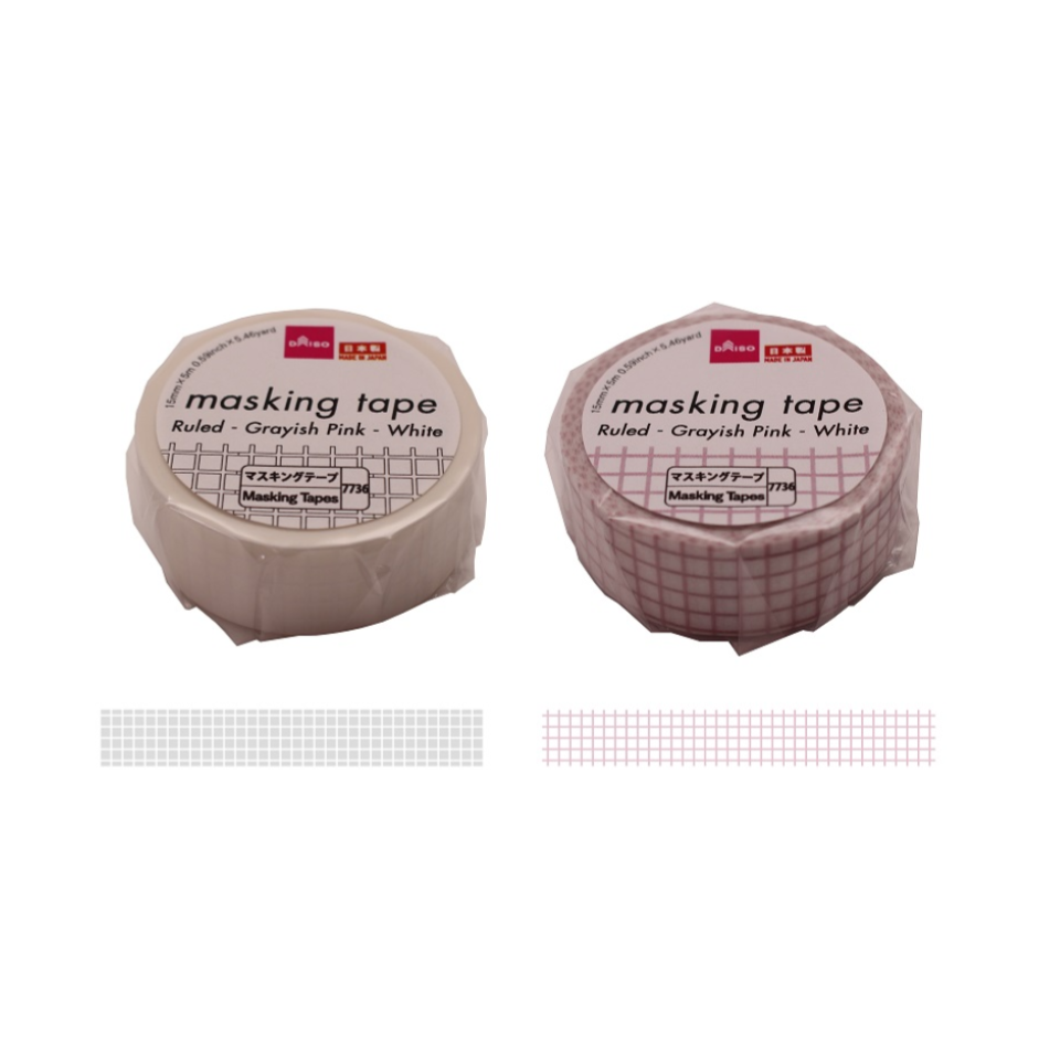 Masking Tape Ruled Grayish Pink/White