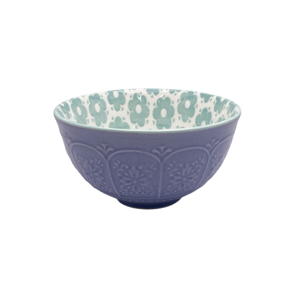 Bowl Colorful Pattern Flower Tile 11.5cm