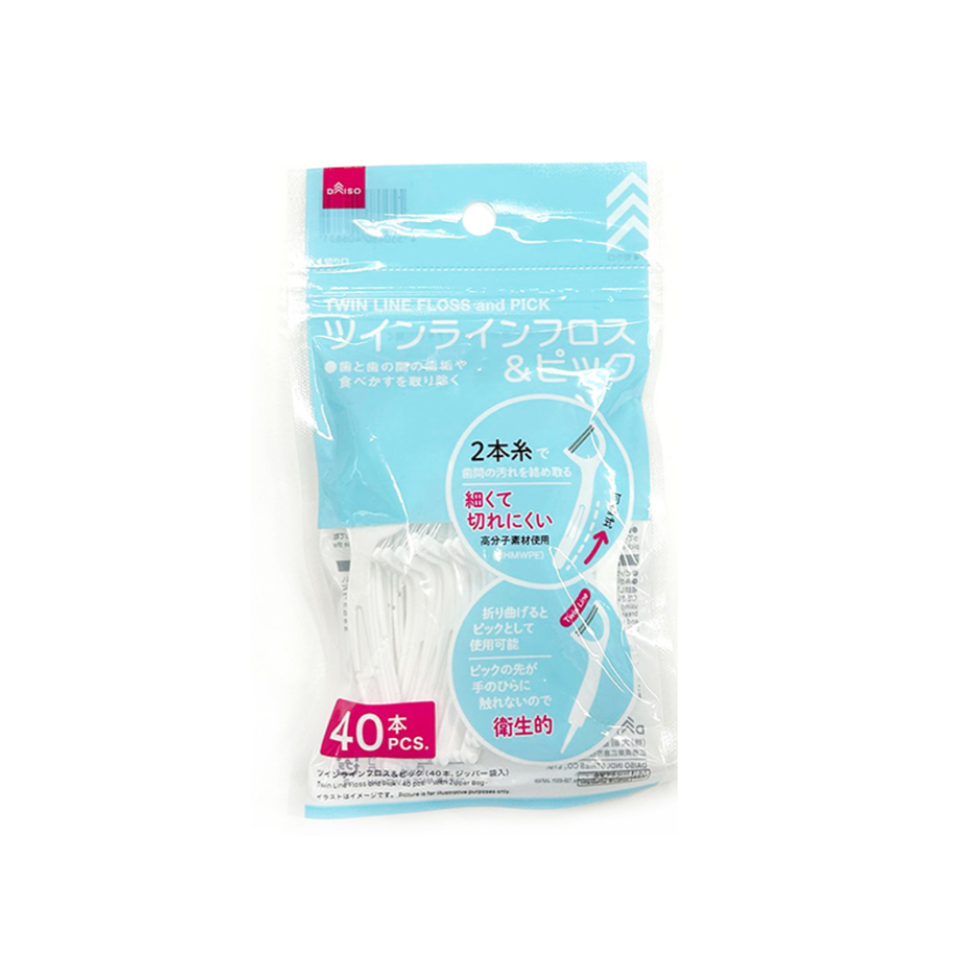 Twin Line Floss and Pick with Zipper Bag