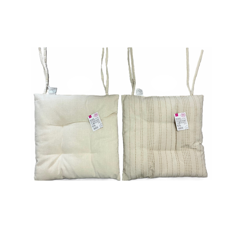 Seat Cushion Indian Cotton Blend Natural Dobby