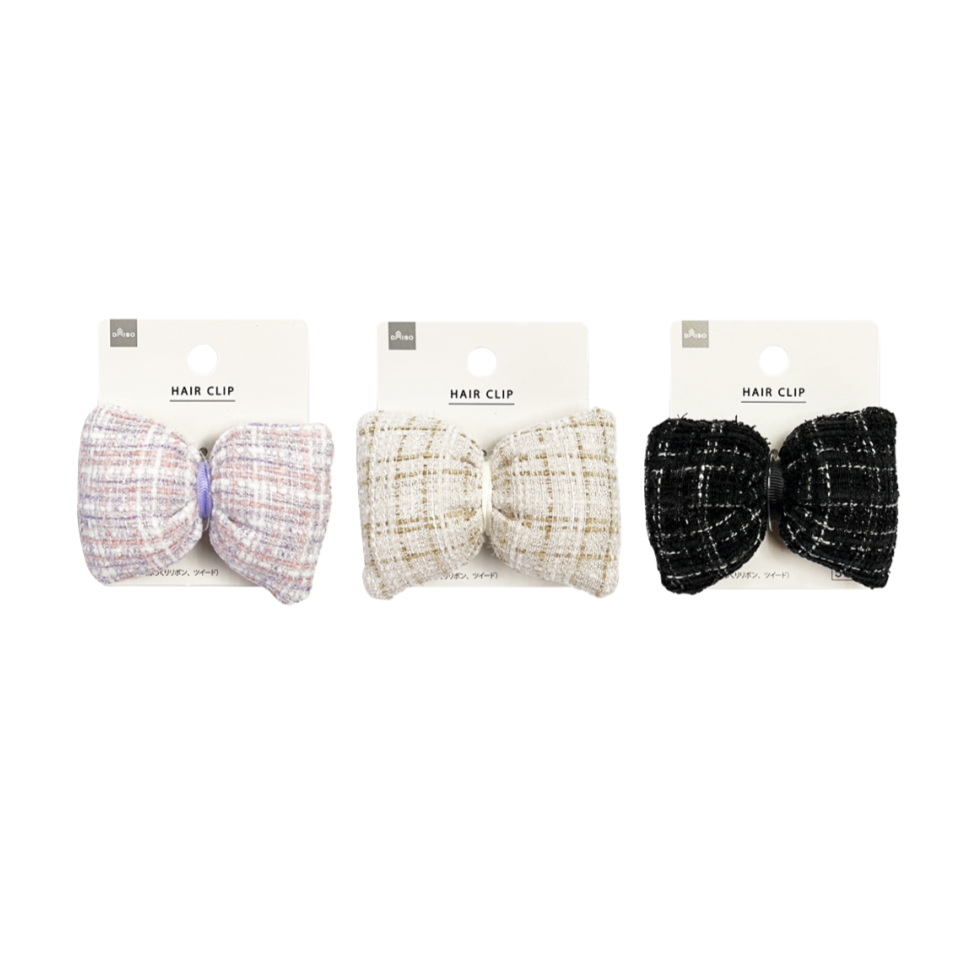 Hair Clip Plump Ribbon Tweed