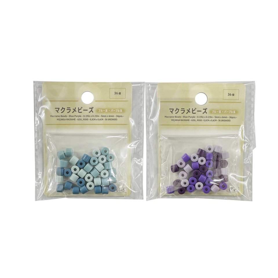 Macrame Beads Blue/Purple 5mm x 6mm