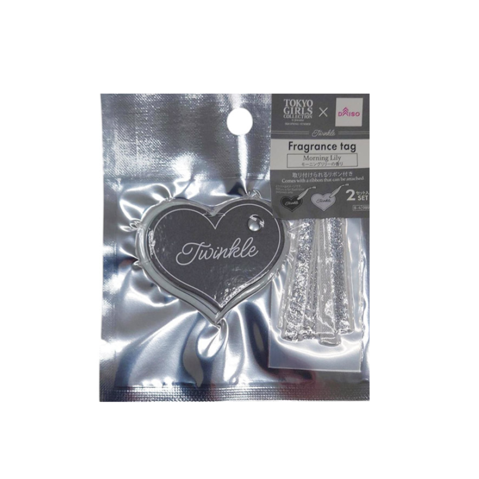 Heart Shape Fragrance Tag with Ribbon Silver