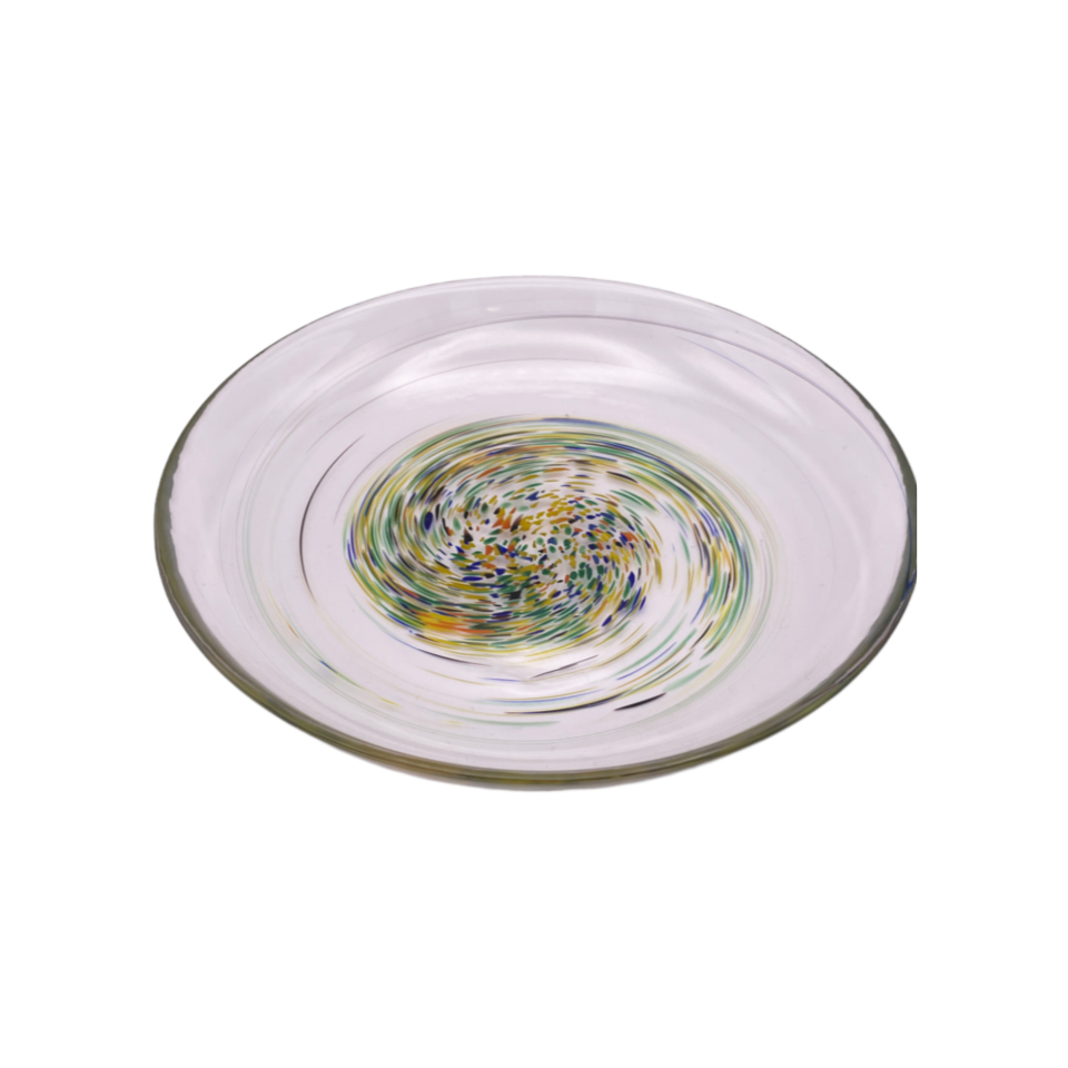 Colorful Dots Glass Plate
