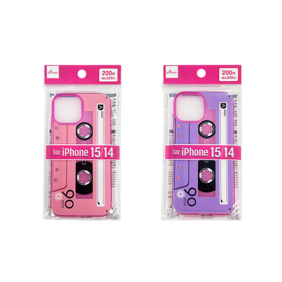 Cassette Tape Design Case for Smartphone 14/15 Warm Color