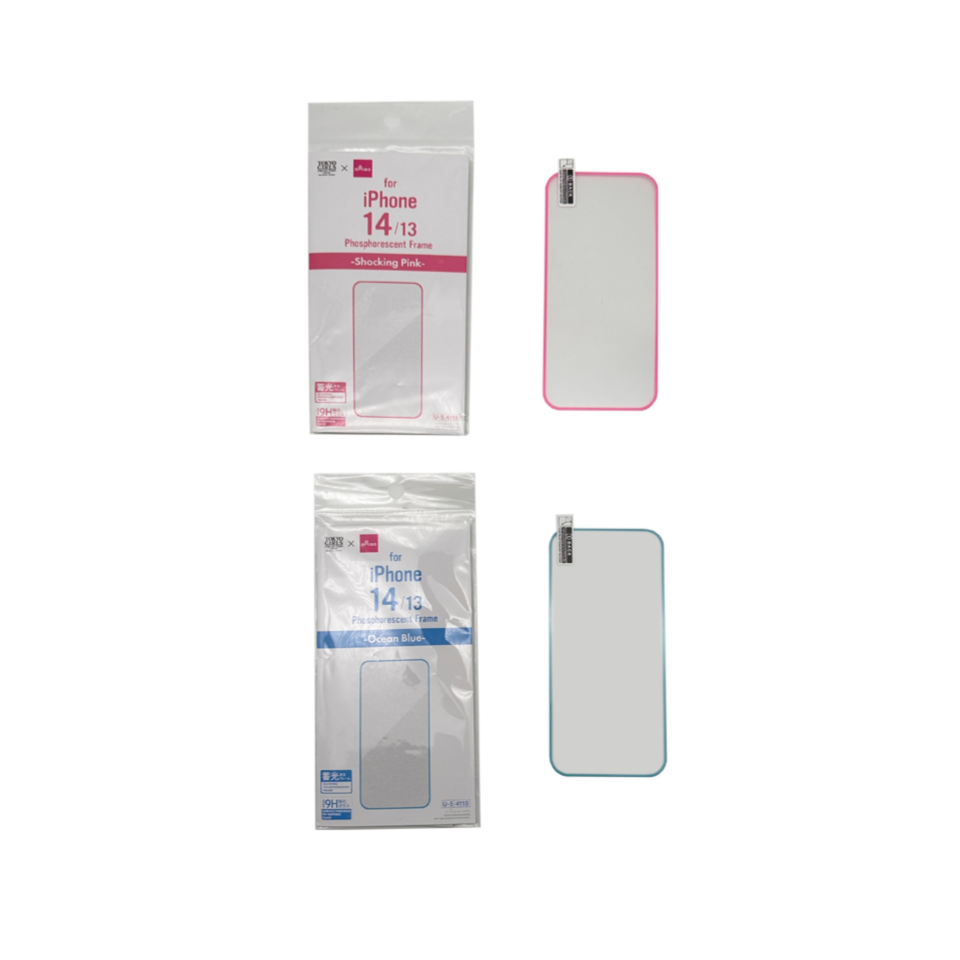 Glass Film Phosphorescent Frame 14 and 13 Pink/Blue