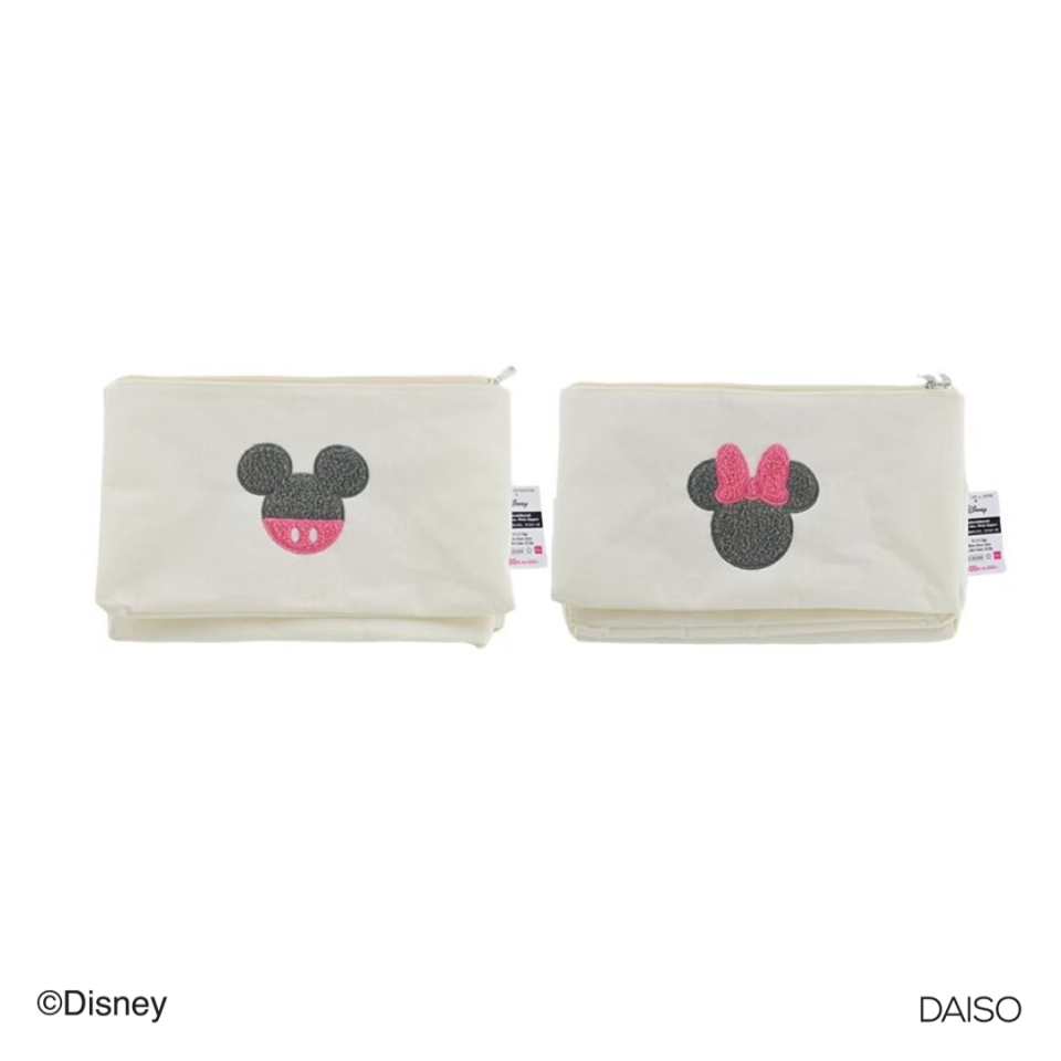 Embroidered Storage Box with Zipper Mickey/Minnie Icon
