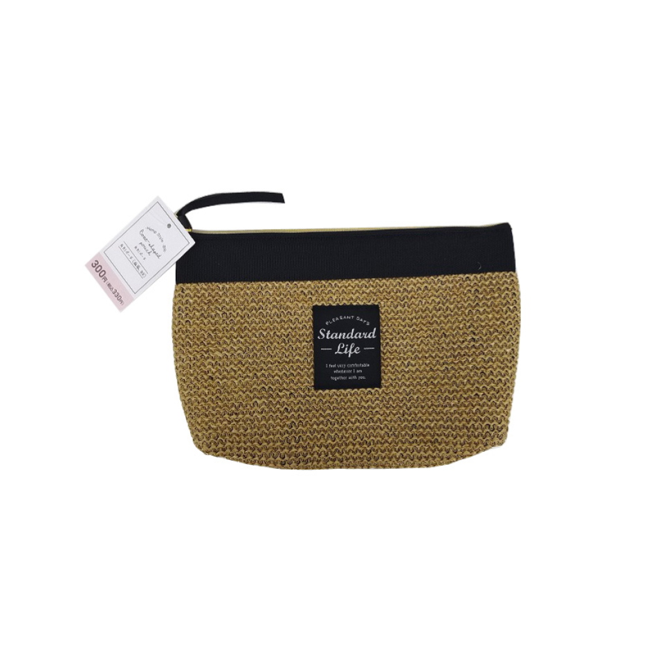 Boat Shaped Pouch Hemp Style Brown