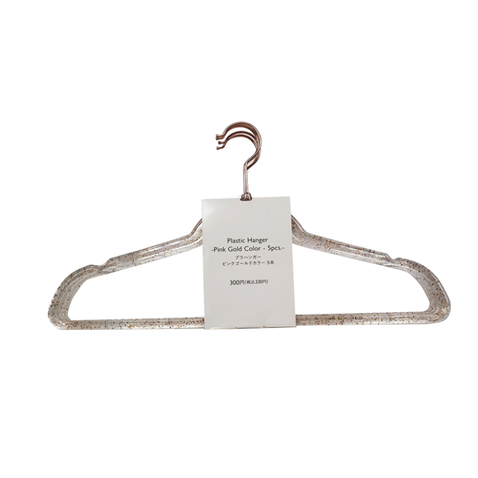 Plastic Hanger Pink Gold 5pcs