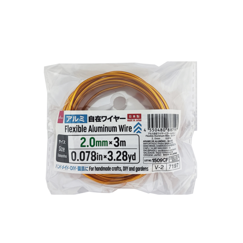 Flexible Aluminum Wire Gold 2.0mm x 3m