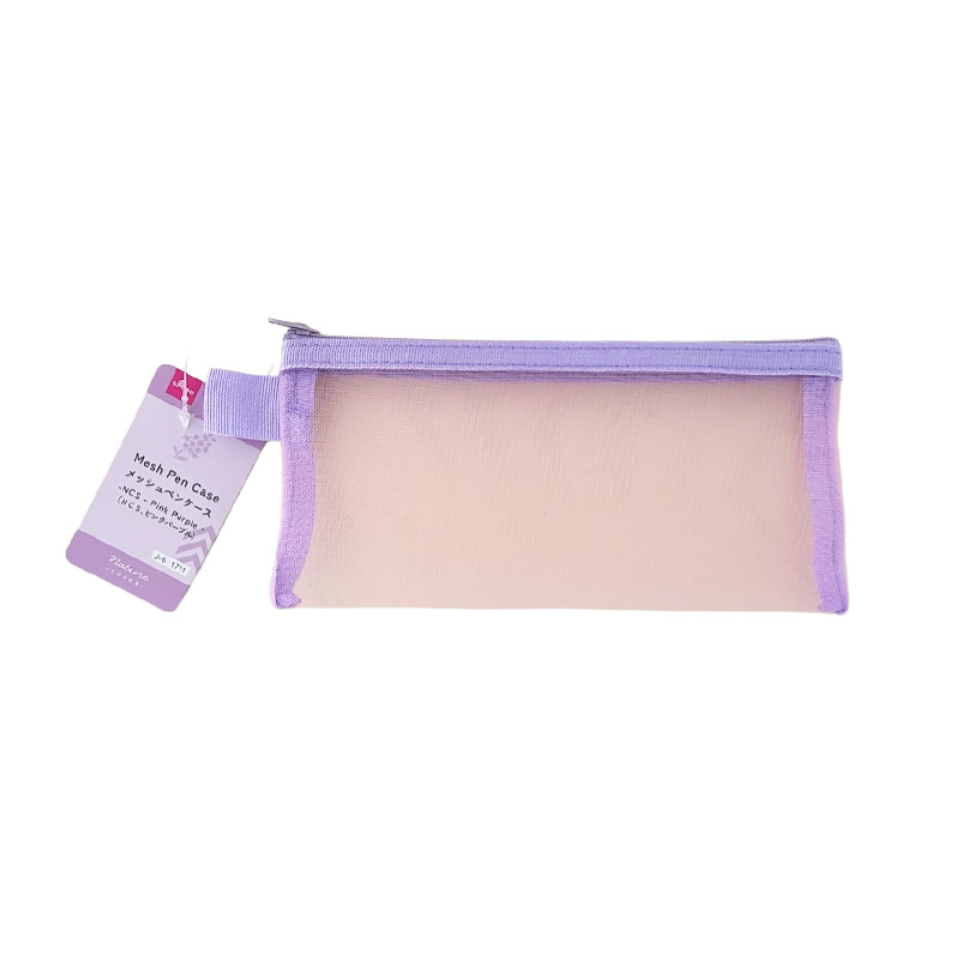 Mesh Pen Case Pink Purple