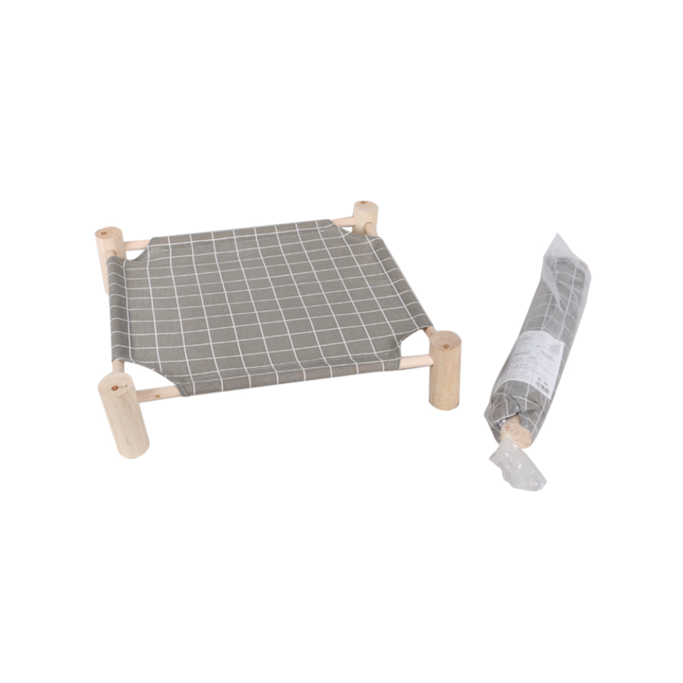 Pet Bed Gray Check