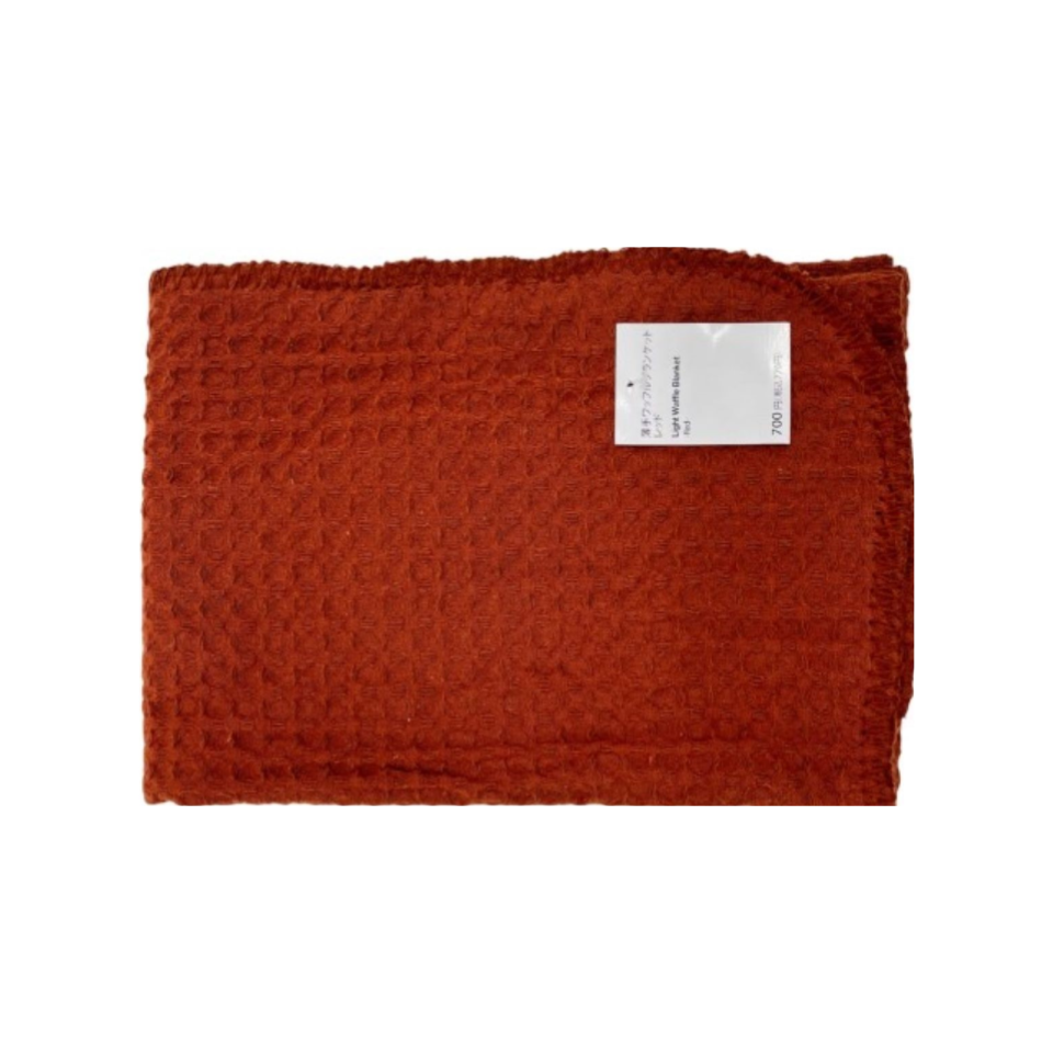 Light Waffle Blanket Red