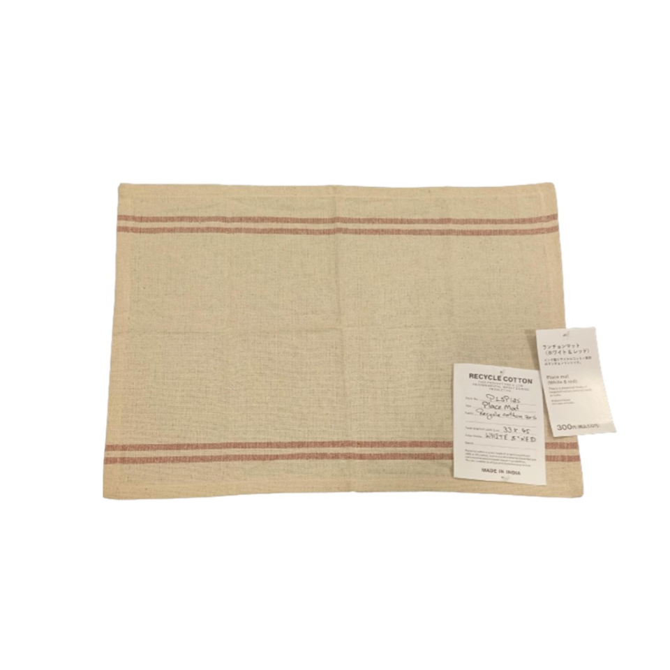 Place Mat White & Red