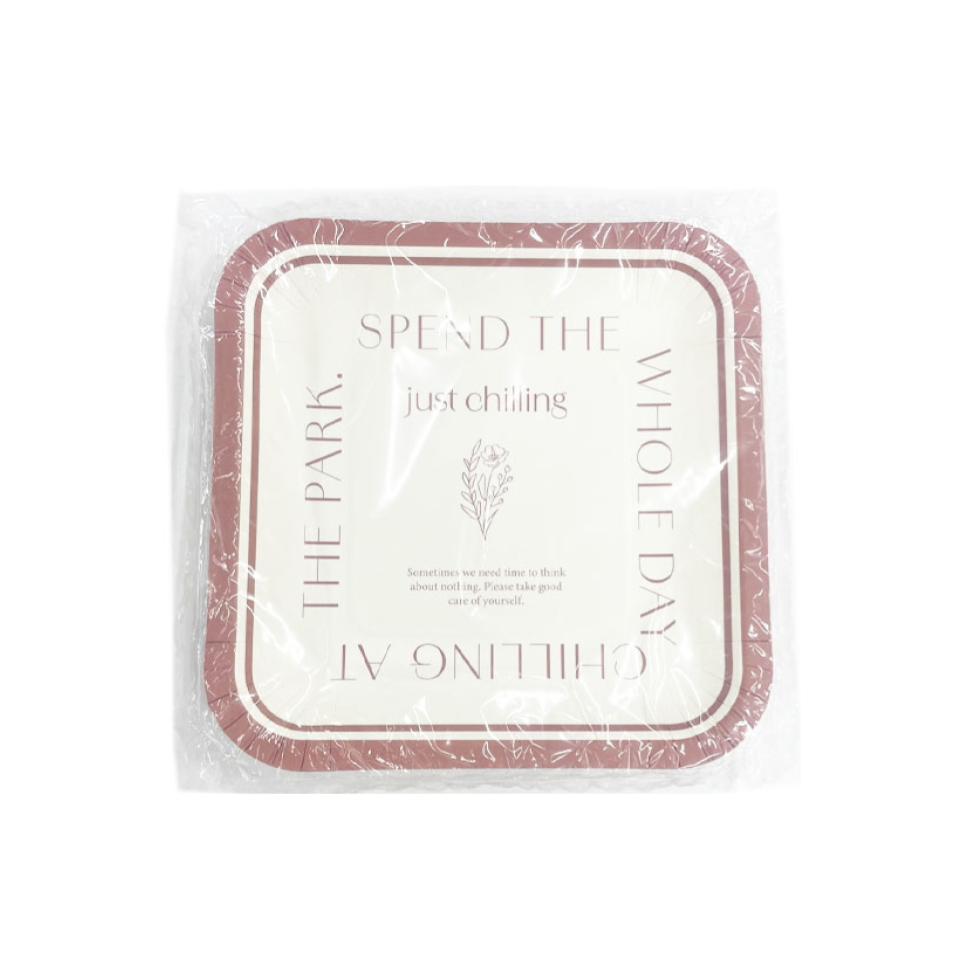 Paper Plate FSC Certified Paper Natural Square 10pcs 19cm x 19cm