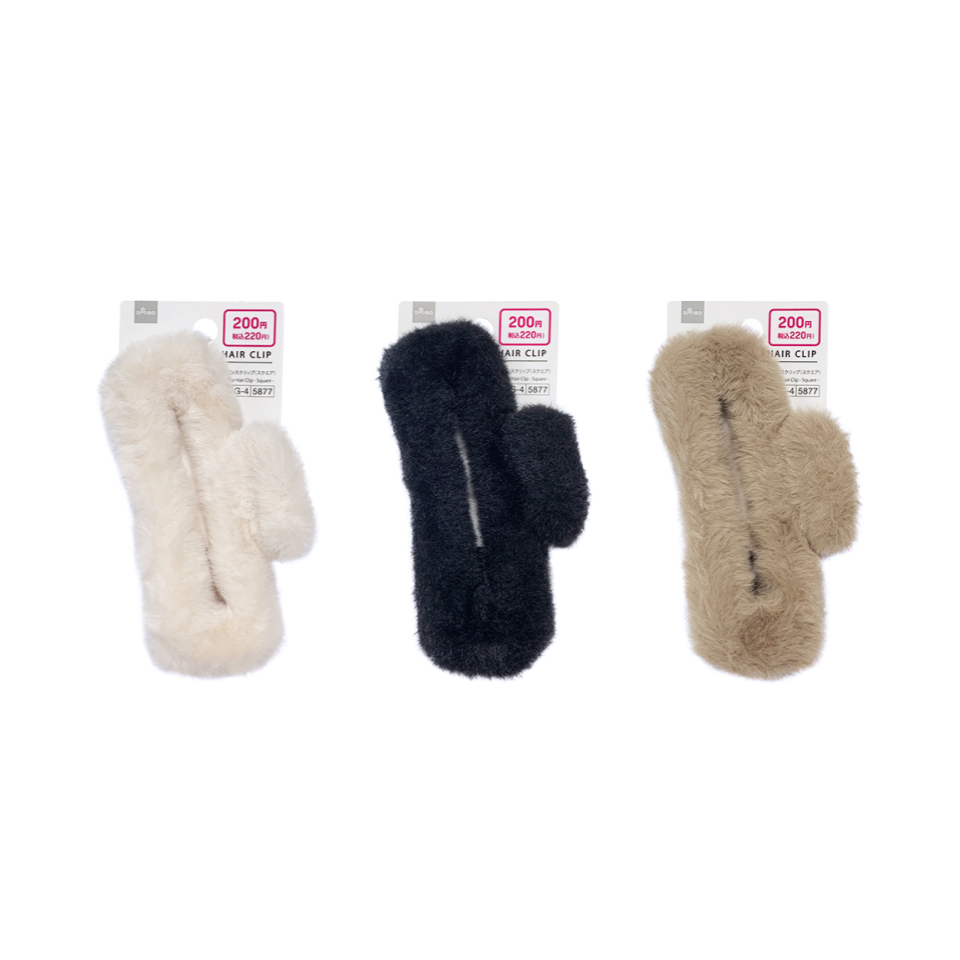 Eco Fur Hair Clip Square