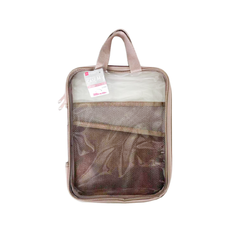 Storage Case with Handle A4 Grayish Pink