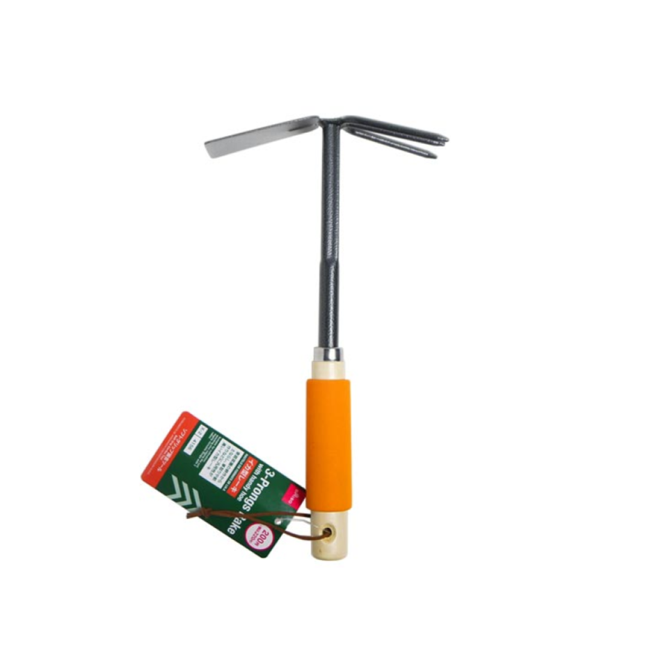 Soft Grip Garden Tool Three Prongs Rake with Handy Roe