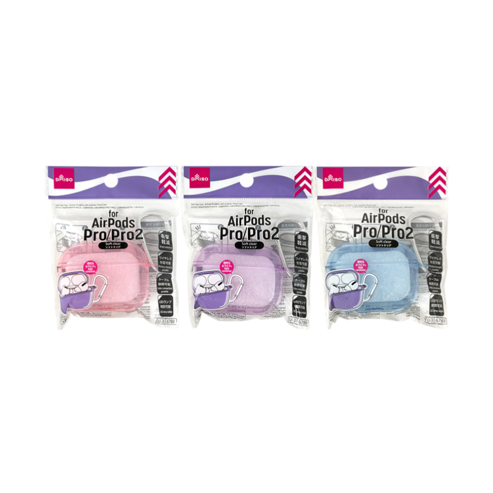 Soft Clear Case AirPods Pro 2 & Pro with Carabiner Pastel