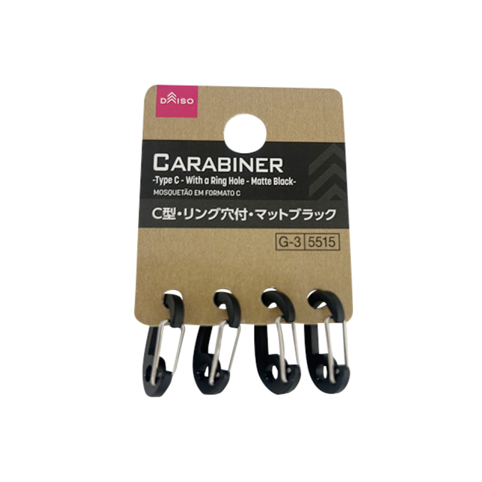 Carabiner Type C with a Ring Hole Matte Black