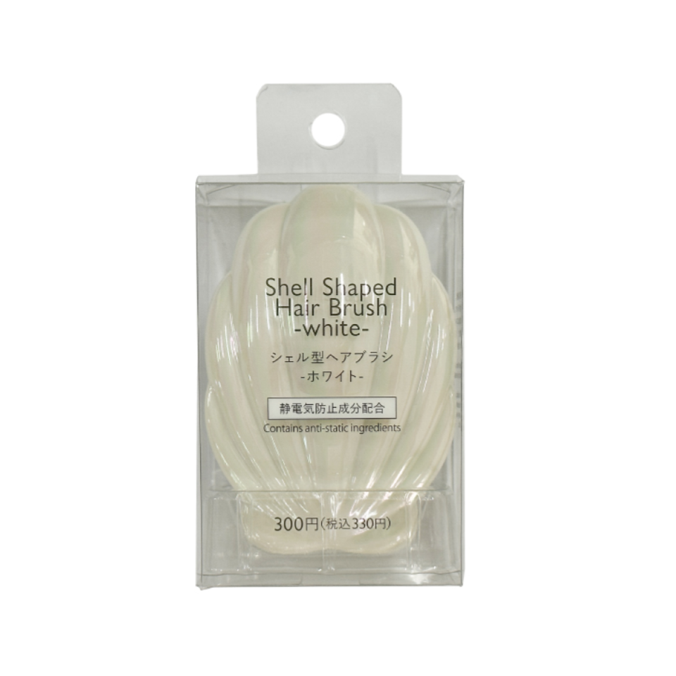 Shell Shaped Hair Brush White