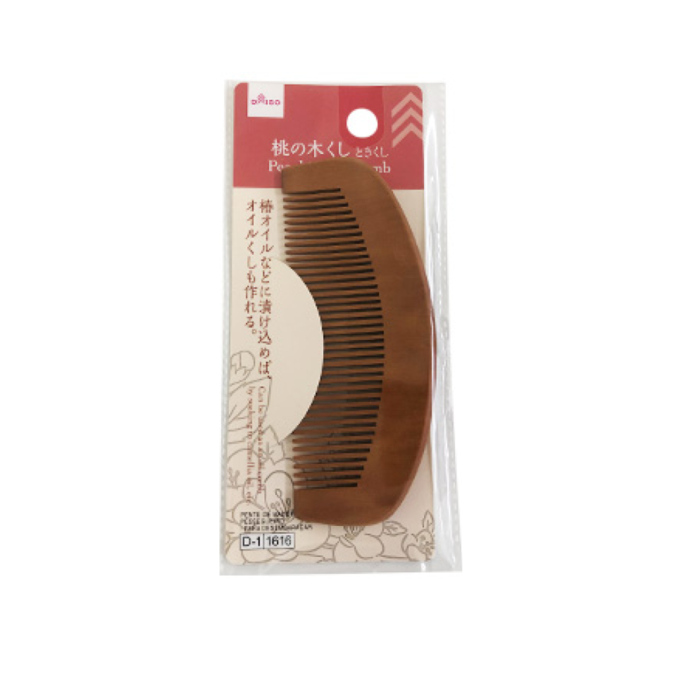 Peach Wood Comb Detangling Comb