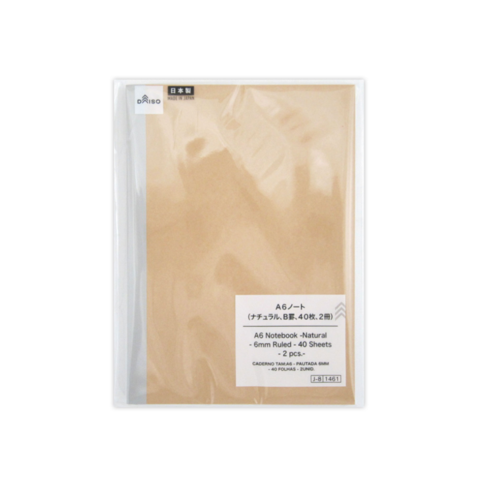 A6 Notebook Natural 6mm Ruled