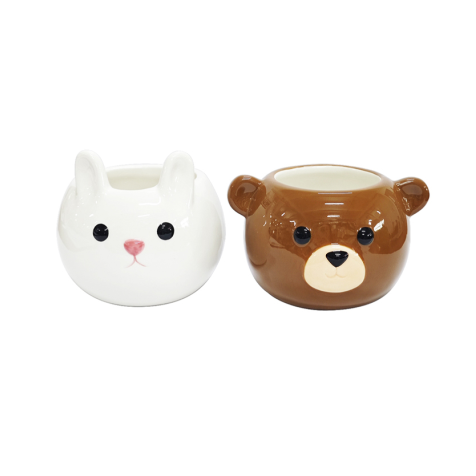 Animal Flowerpot No. 4 Bear/Rabbit