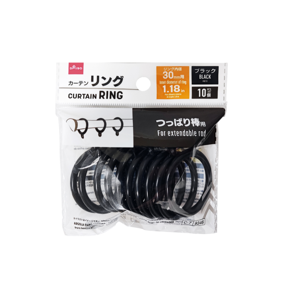 Curtain Ring Black for Pole 30mm