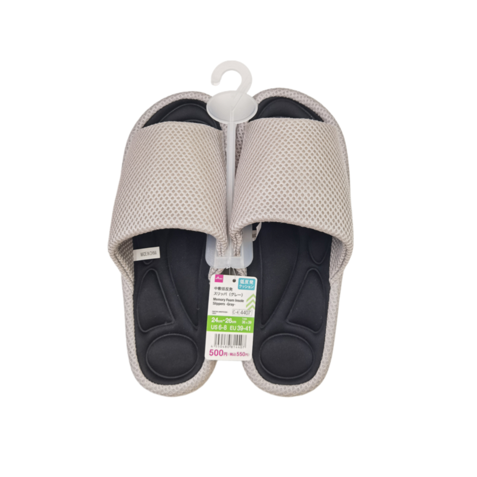 Memory Foam Insole Slippers Gray 24cm-26cm