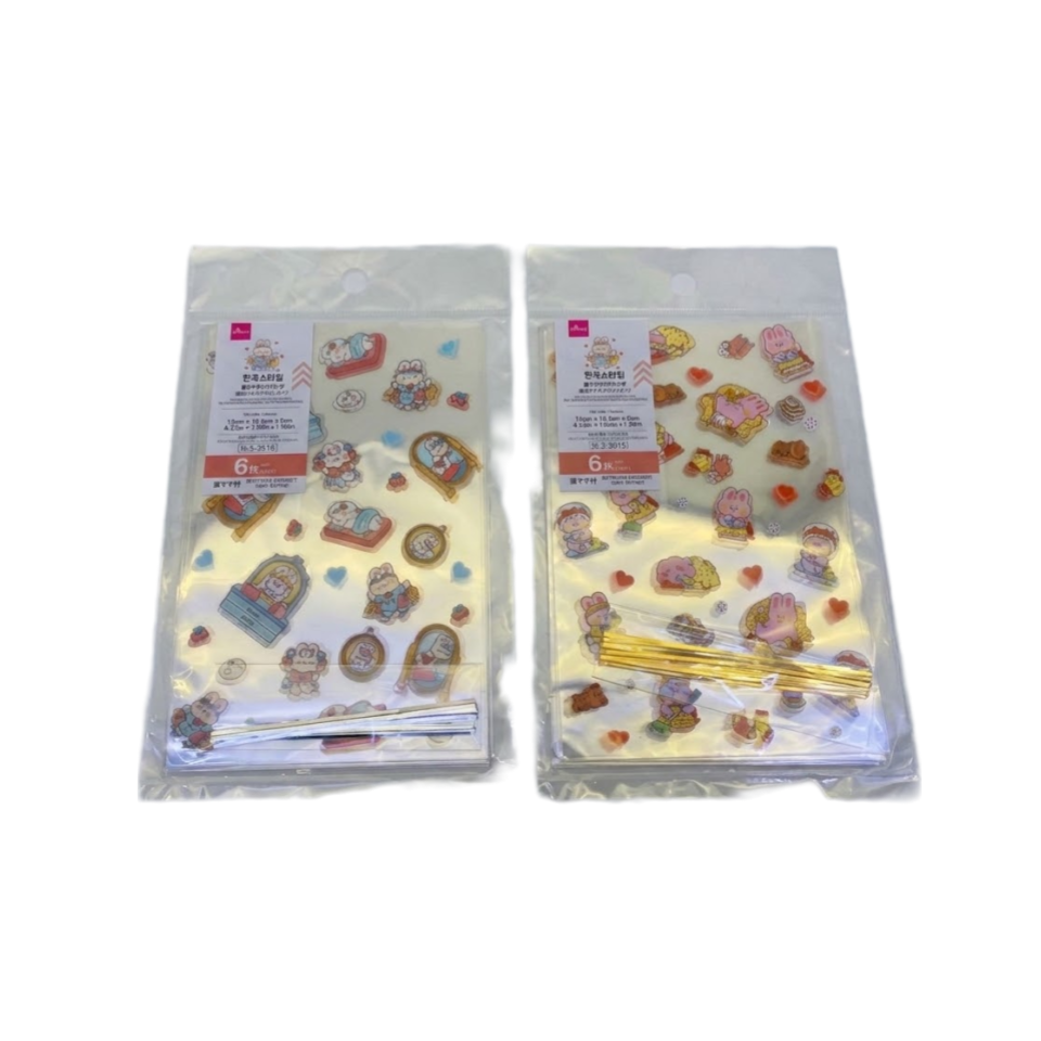 Bottom Gusset Clear Bag Korean Style Rabbit Unnie 12cm x 18.5cm x 5cm