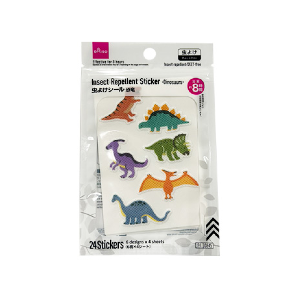 Insect Repellent Sticker Dinosaurs 24 Stickers