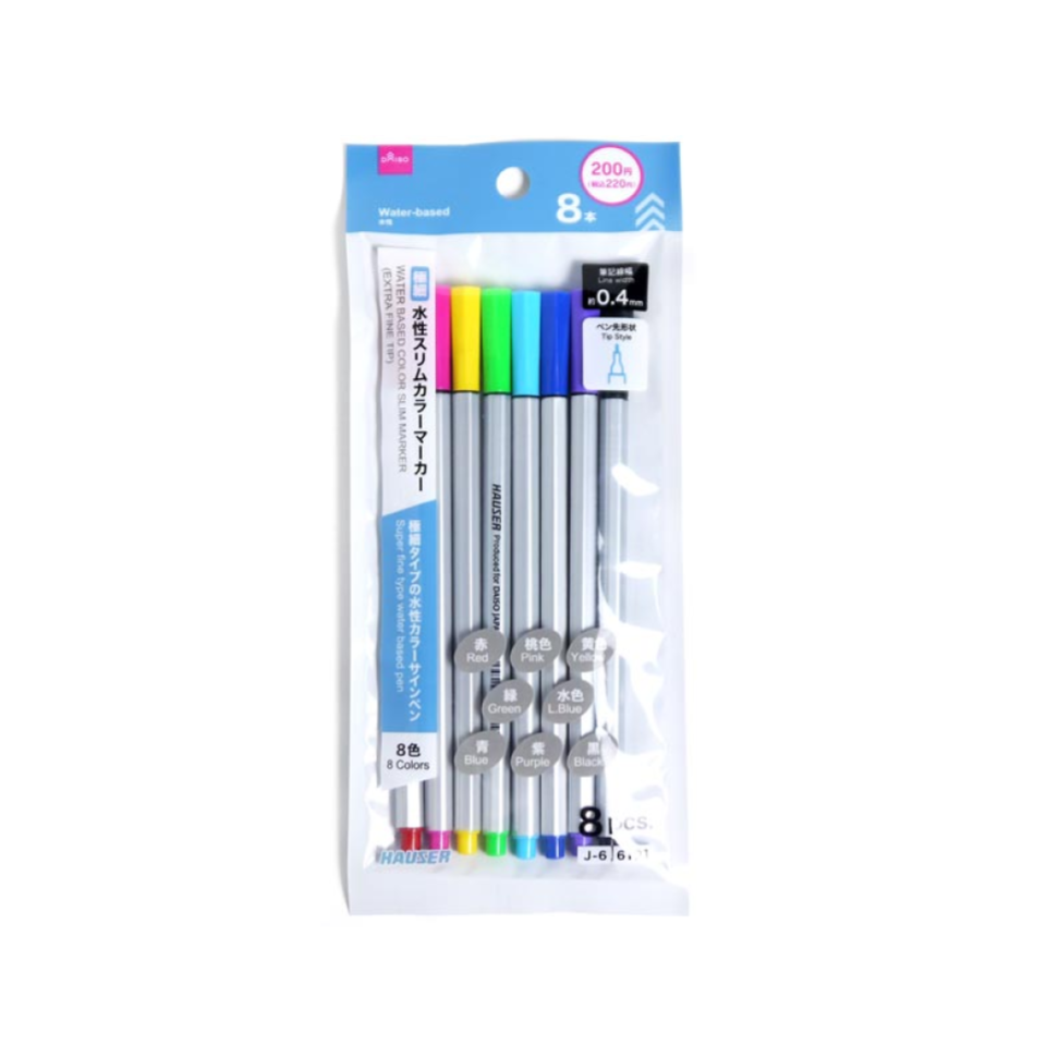 Water Based Color Slim Marker Extra Fine Tip
