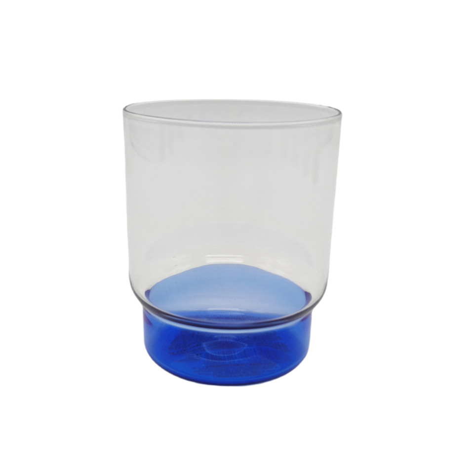 Heat Resistant Glass Stacking Mug Bicolor Blue 380ml
