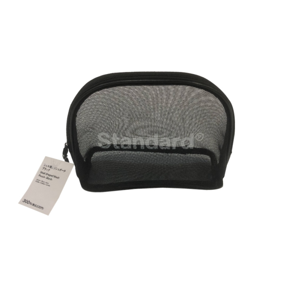 Shell Shaped Mesh Pouch Black