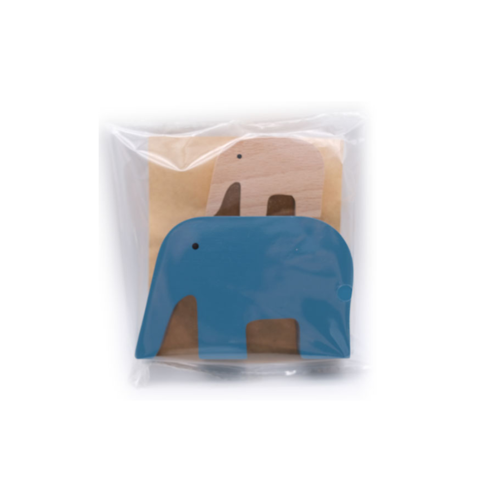 Wooden Animal Parent and Child Elephant
