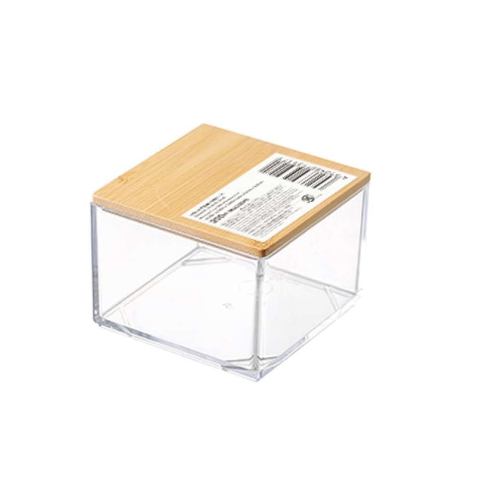 Storage Case with Bamboo Lid 6cm x 8.2cm x 8.2cm