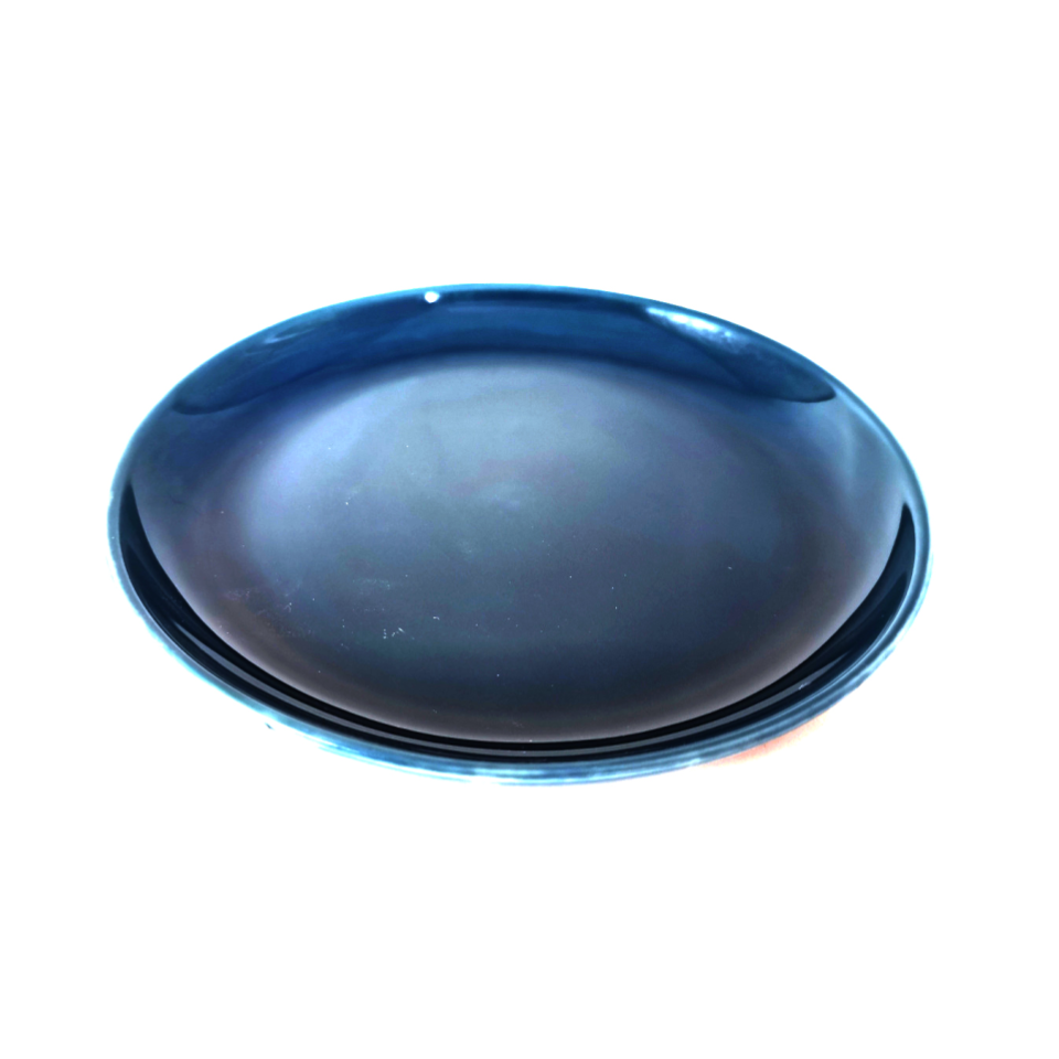 Cookware without Base Cracked Glaze Flat Dish Navy 24cm