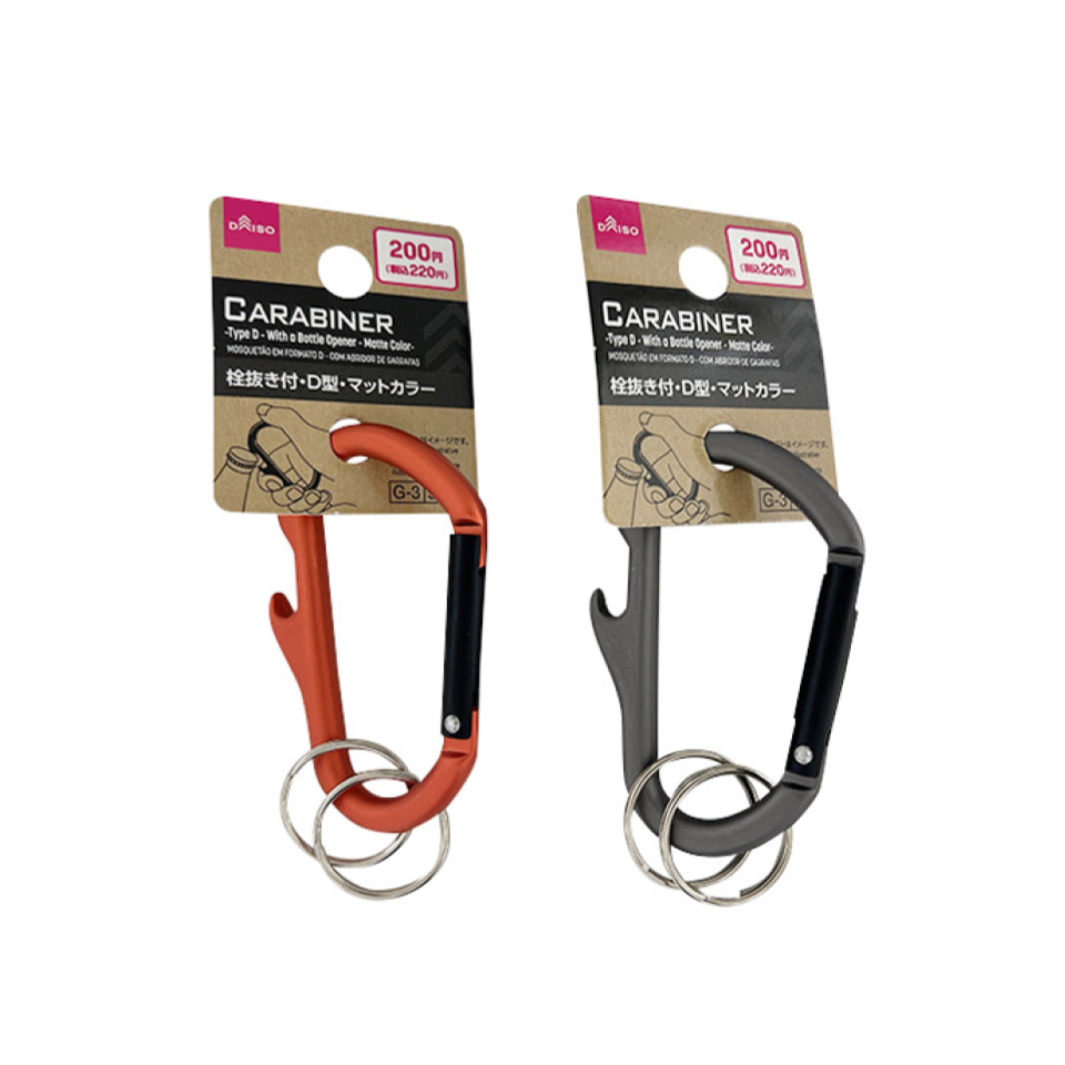 Carabiner Type D with a Bottle Opener Matte Color