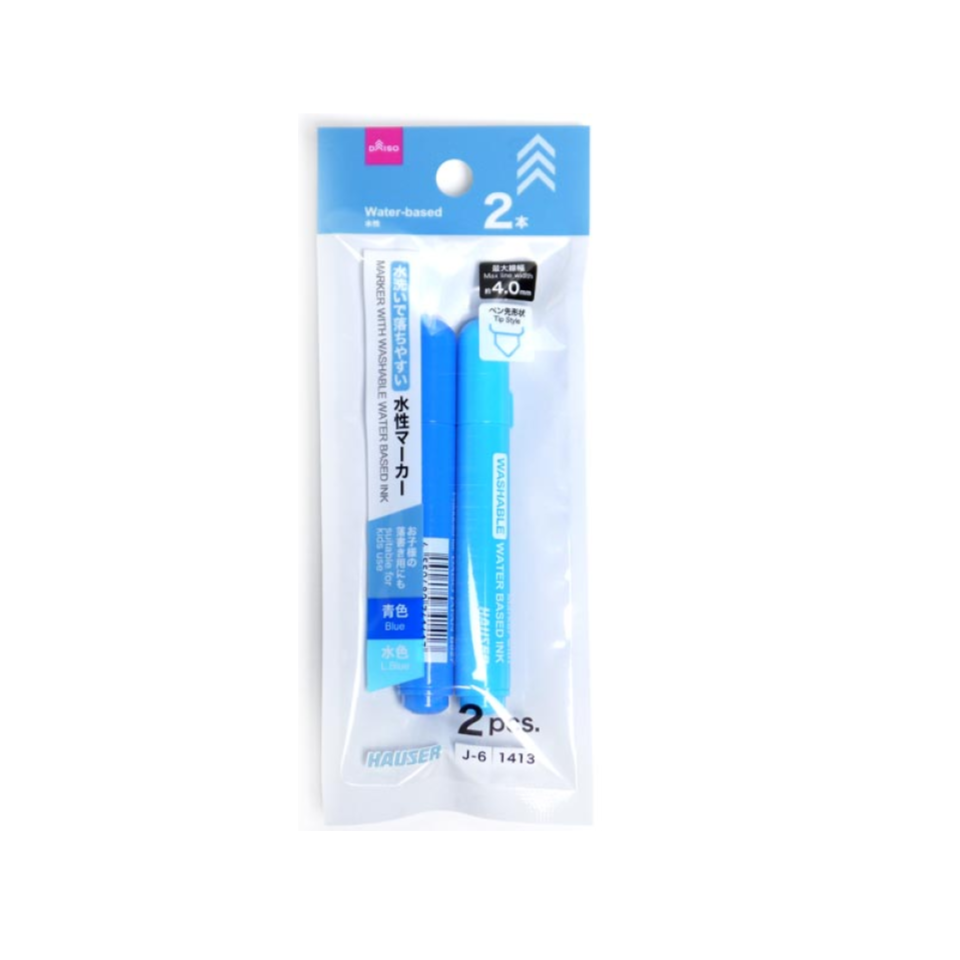 Marker with Washable Water Based Ink Blue/Light Blue