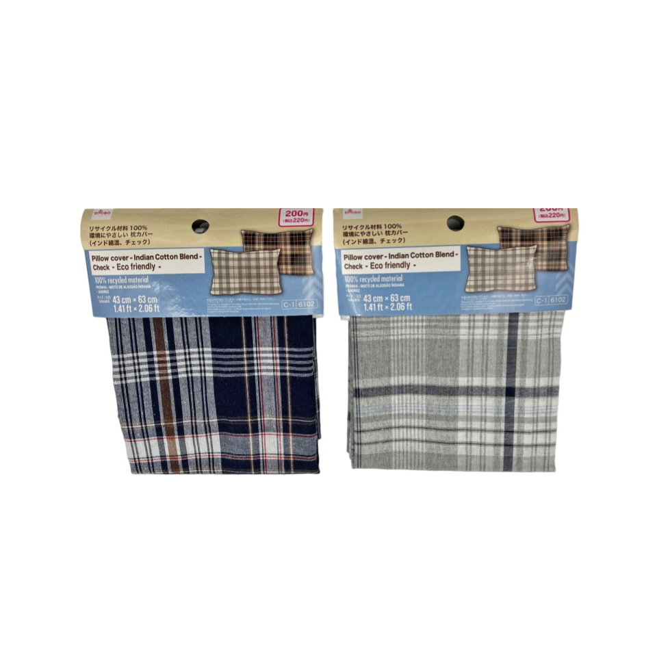 Pillow Cover Indian Cotton Blend Check