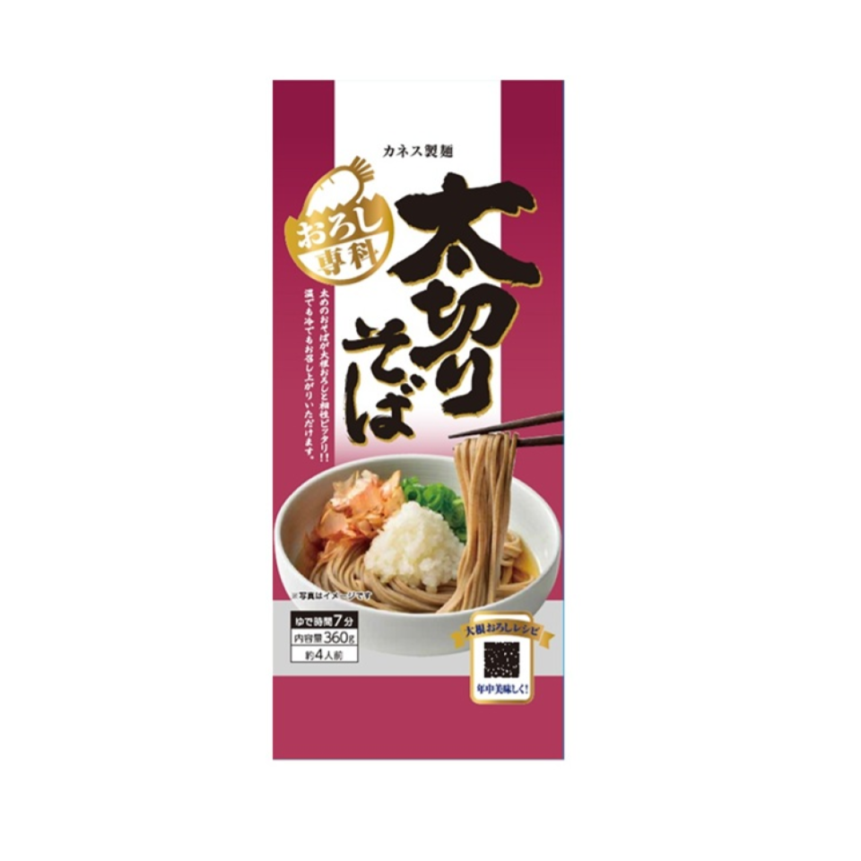 Kanesu Seimen Oroshi Senka Thick-Cut Soba Noodles 360g