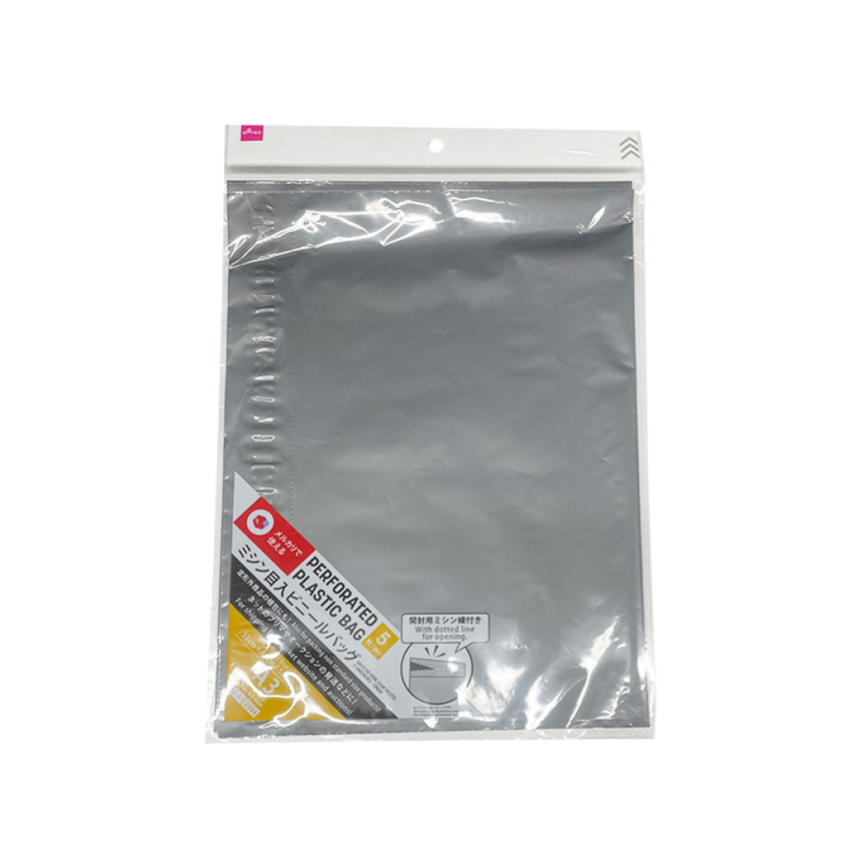 Perforated Plastic Bag Gray 33cm x 44cm