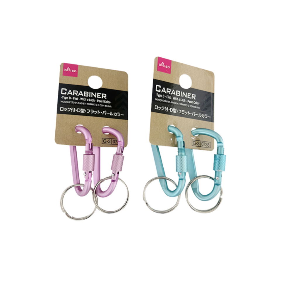 Carabiner Type D Flat with a Lock Pearl Color