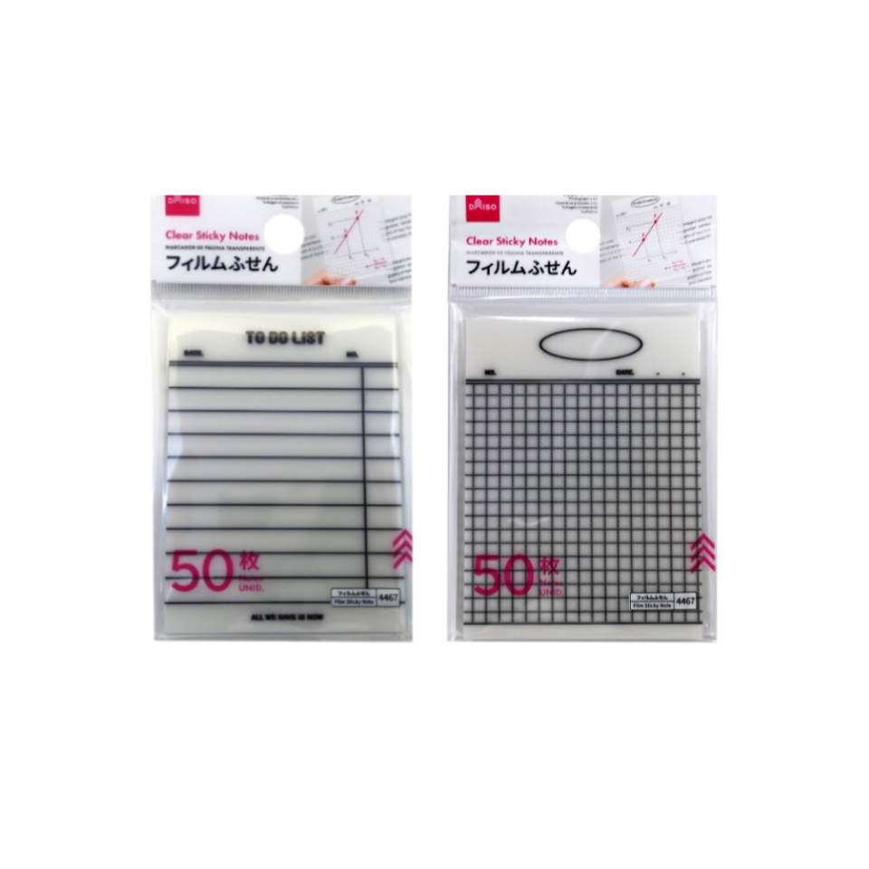 Clear Sticky Notes Lined