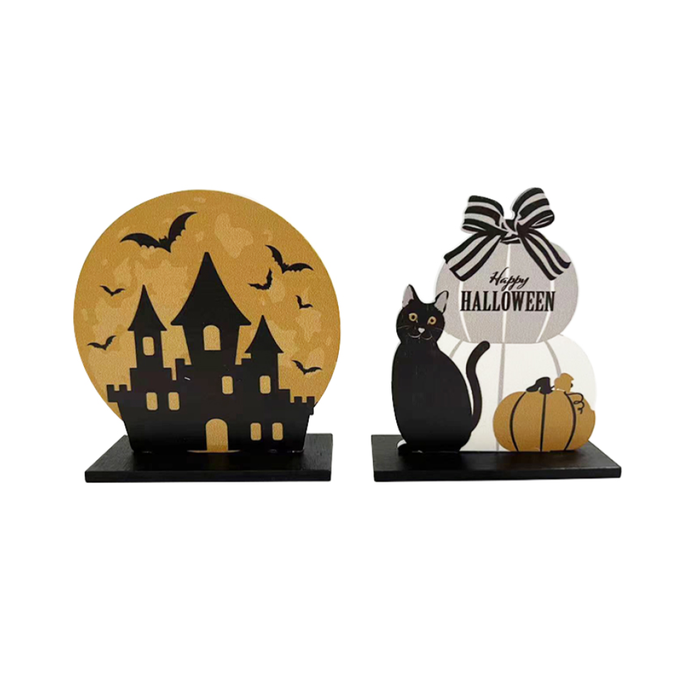 Halloween Wooden Ornament Monotone