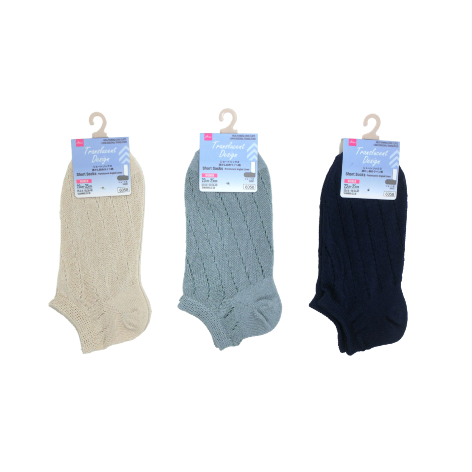 Short Socks Translucent Angled Lines
