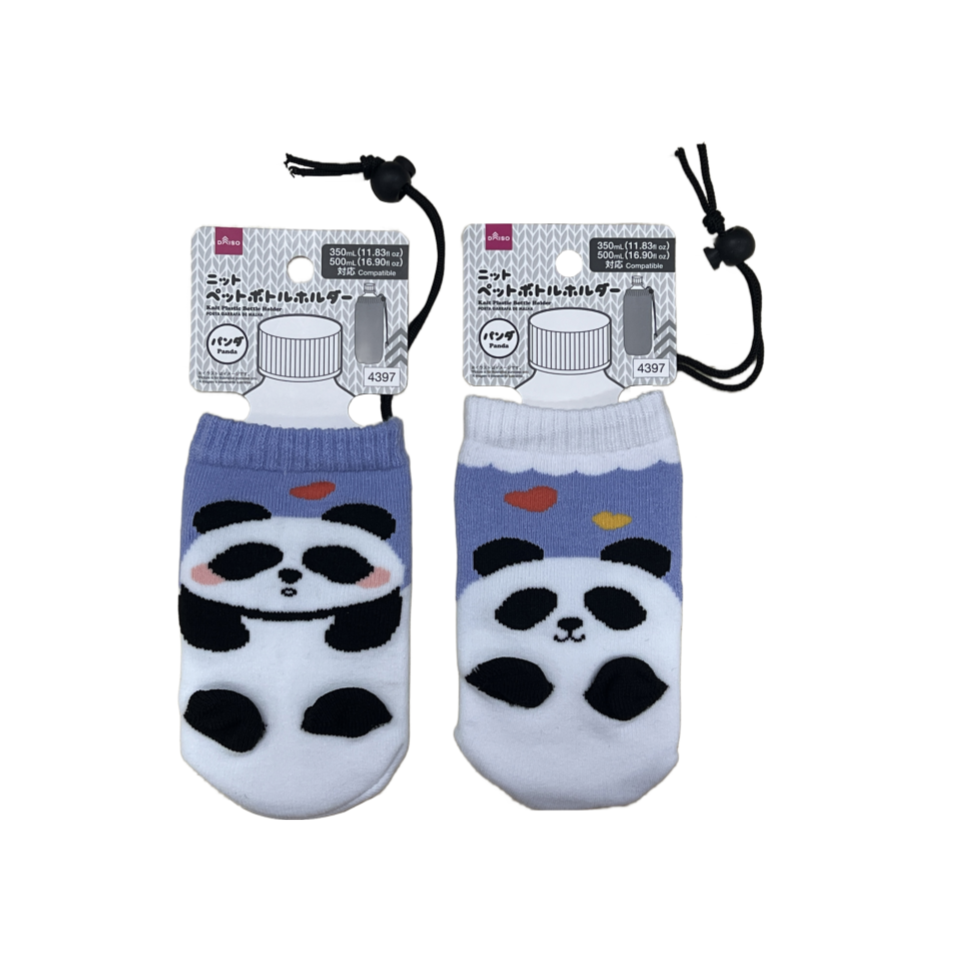 Knit Plastic Bottle Holder Panda