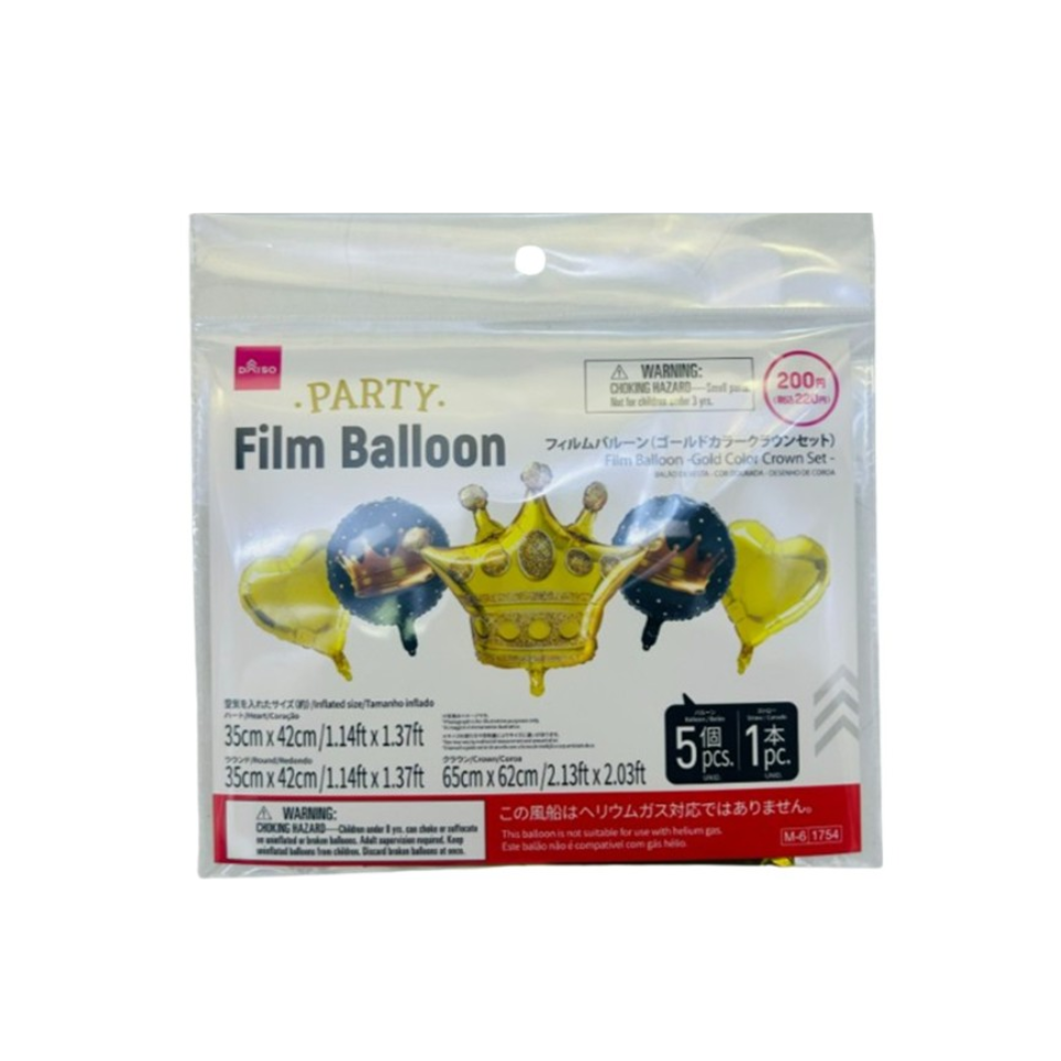 Film Balloon Gold Color Crown Set