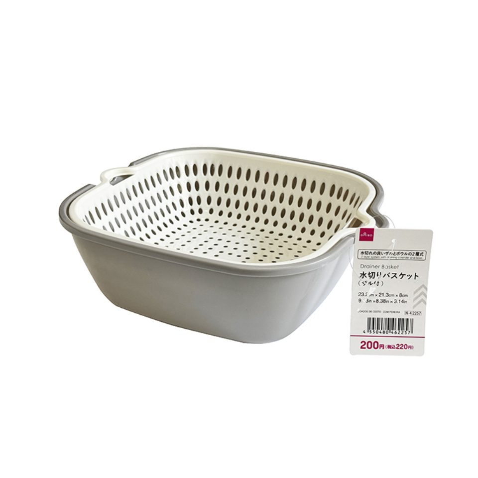 Drainer Basket with Colander 23.2 cm x 21.3 cm x 8 cm